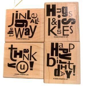 Stampin Up Alphabet Soup Rubber Stamp Set 2006 Hugs Thank You Birthday Crafts